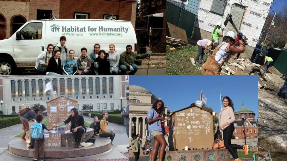 Collage 3: images of volunteers helping Habitat for Humanity