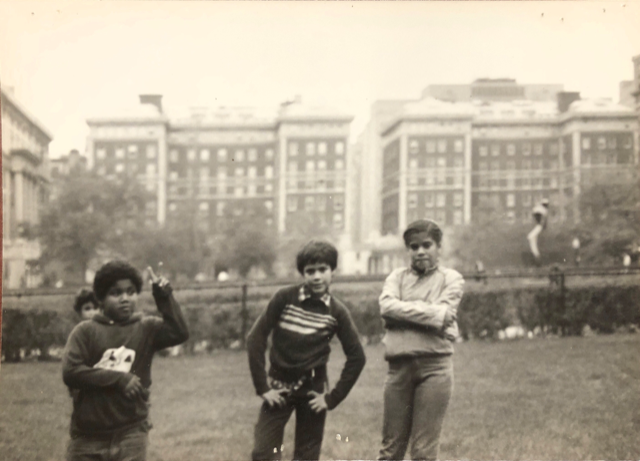 Community Impact's second oldest black and white image of the first volunteers posing on Columbia University's campus