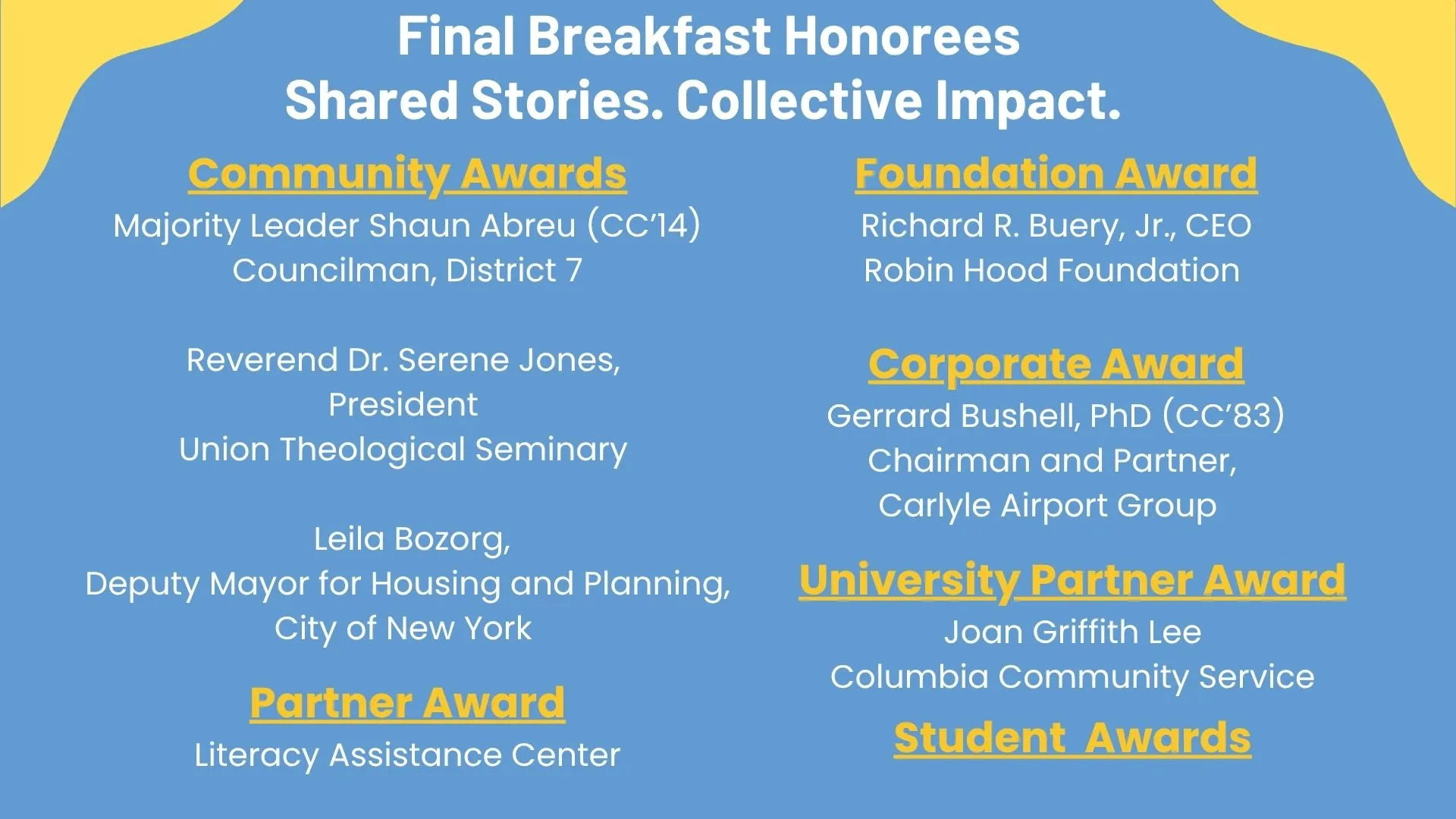 breakfast honorees